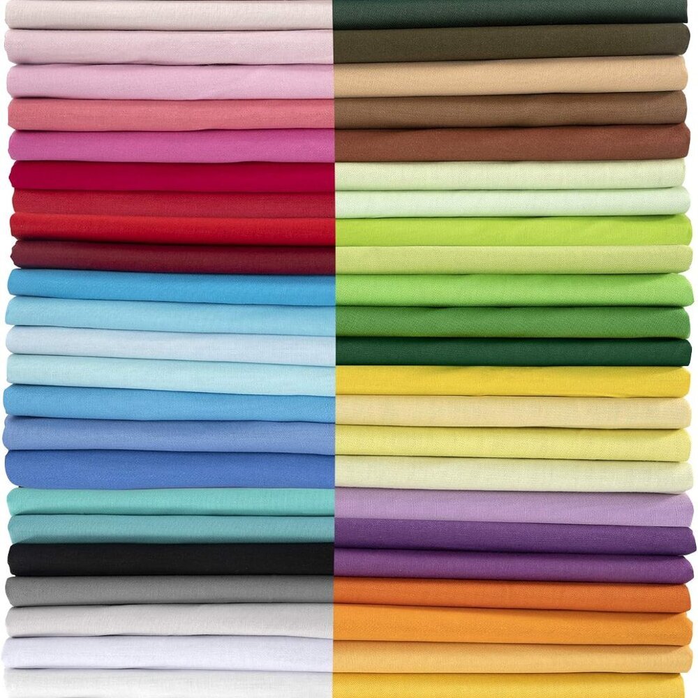 50pcs 10" x 10" 25cm x 25cm Cotton Fabric Bundle PreCut Squares Fat Quarter for